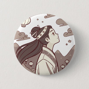 Anime Girl Seems Blossom Cute Gift✨☁️🗻🏮 6 Cm Round Badge