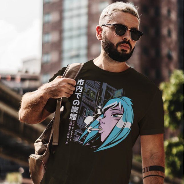 Anime Girl Smoking  T-Shirt (Creator Uploaded)