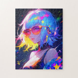 Anime Girl Stars Jigsaw Puzzle