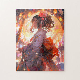 Anime Girl Stars Jigsaw Puzzle