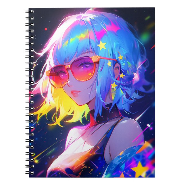 Anime Girl Stars Notebook (Front)