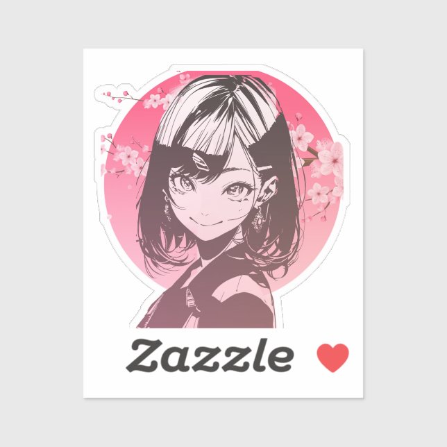 Anime Girl stylish sticker (Sheet)