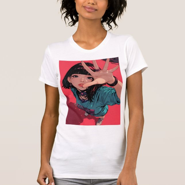 Anime Girl T-shirt High Quality Print (Front)
