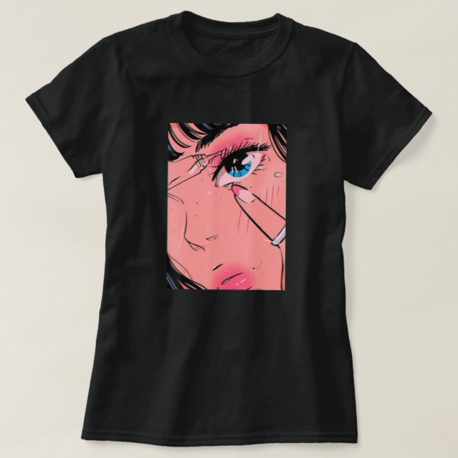 Anime Girl Vaporwave Egirl Aesthetic Japanese Otak T-Shirt (Design Front)