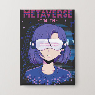 Anime girl virtual reality glasses button