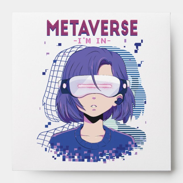 Anime girl virtual reality glasses envelope (Front)