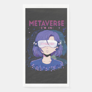 Anime girl virtual reality glasses Guest Towels Napkin