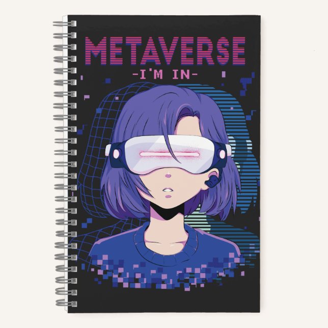 Anime girl virtual reality glasses Notebook (Front)