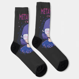 Anime girl virtual reality glasses Socks