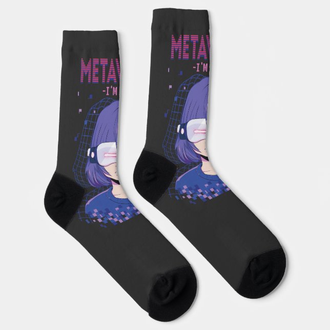 Anime girl virtual reality glasses Socks (Right)