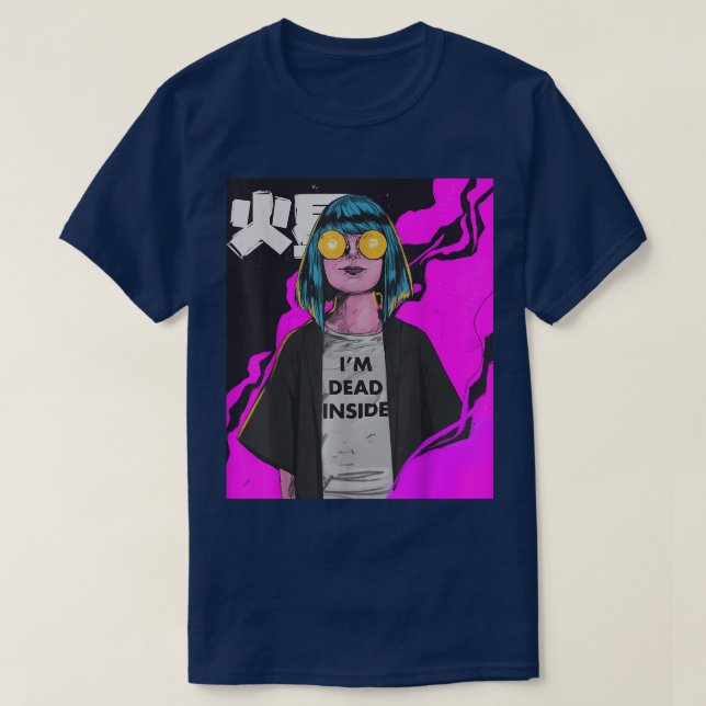 Anime Girl Waifu Vaporwave Esthetic Japanese Otak T-Shirt (Design Front)