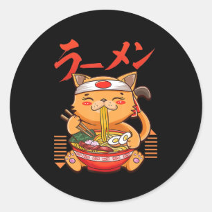 Anime Girl Waifu Who Loves Anime Ramen And Sketchi Classic Round Sticker