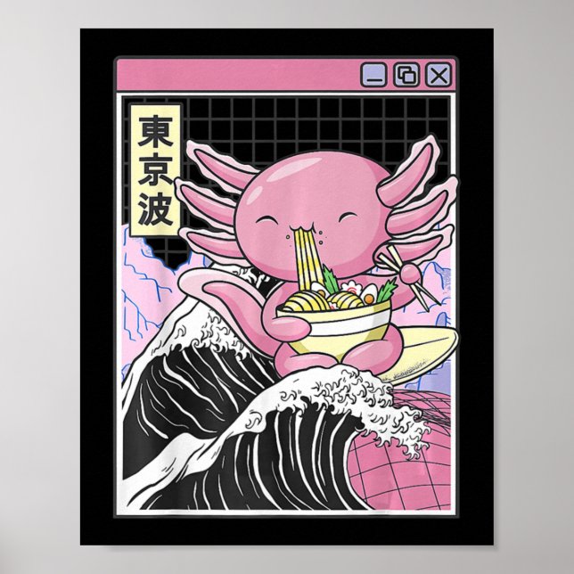 Anime Girl Waifu Who Loves Anime Ramen And Sketchi Poster (Front)