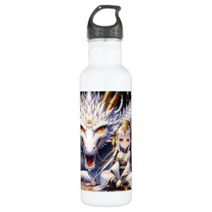 Anime Girl Warrior and Dragon Ai Art 710 Ml Water Bottle