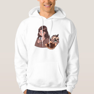Anime Girl with Bubble Tea and Cute Bear Cookies Hoodie