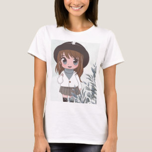 anime girl with flowers T-Shirt