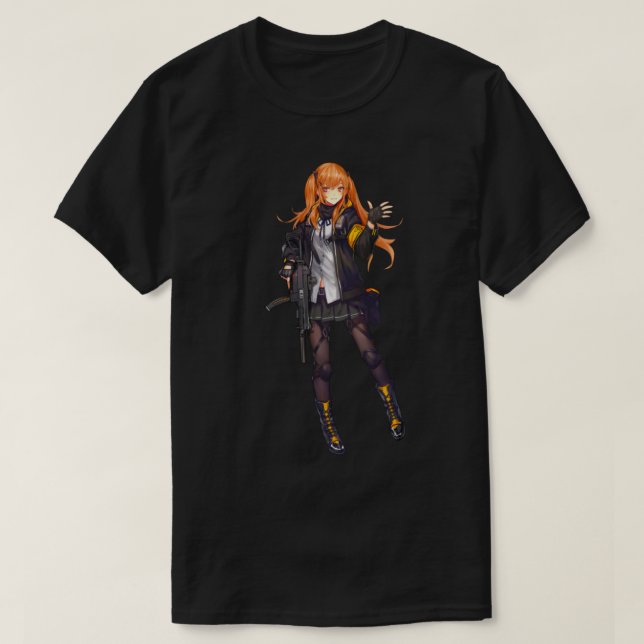 Anime girl with gun design cool           T-Shirt (Design Front)