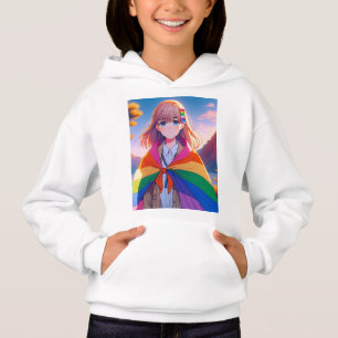 Anime Girl with LGBTQIA+ Cape  