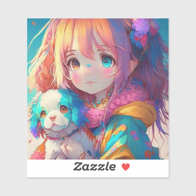 Anime Girl with Puppy (Sheet)