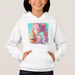 Anime Girl with Whimsical Cupcake