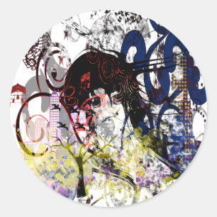 Anime Girls Classic Round Sticker