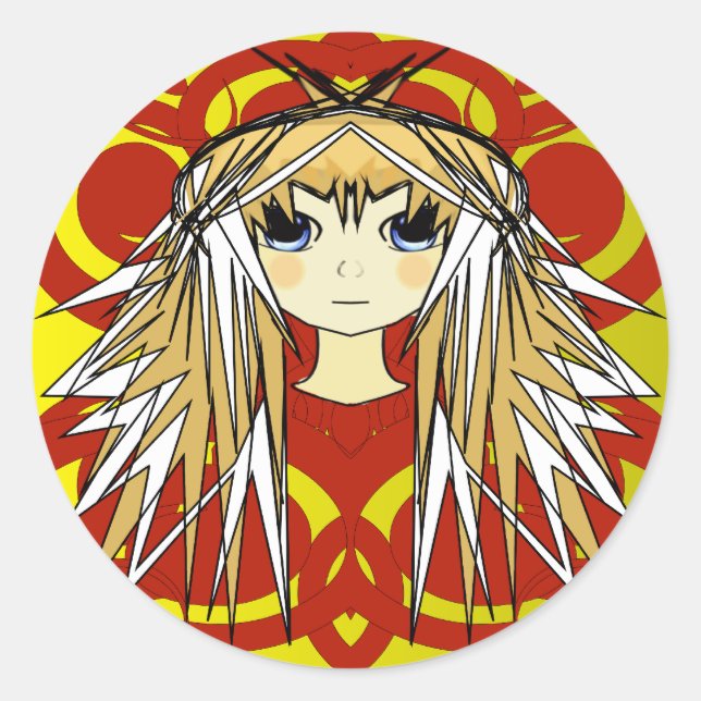 Anime Girls Classic Round Sticker (Front)