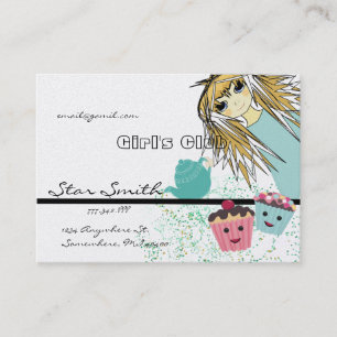 Anime Girl's CupCake Club Business Card