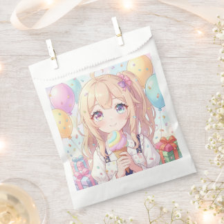 Anime Girl's Ice Cream Birthday Party Favour Bag