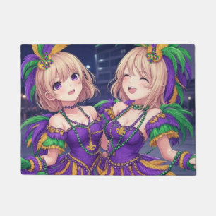 Anime Girls Mardi Gras Doormat