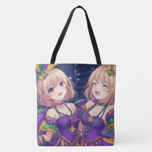 Anime Girls Mardi Gras Tote Bag