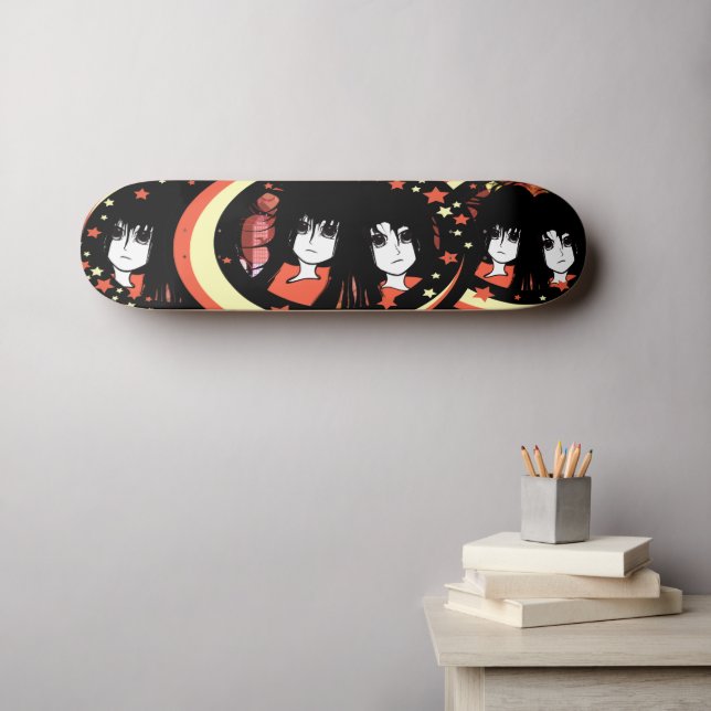 Anime Girls Skateboard (Wall Art (Horz))
