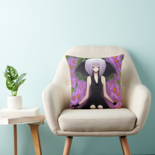 Anime Goth Bat Girl Cushion