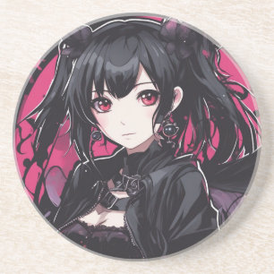 Anime Goth Girl Fantasy Art Coaster