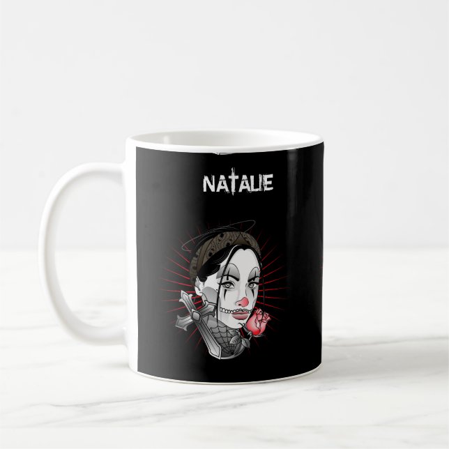 Anime Gothic style girl and rose  Coffee Mug (Left)