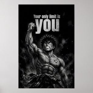 Anime Gym Motivation Fighter Art Poster