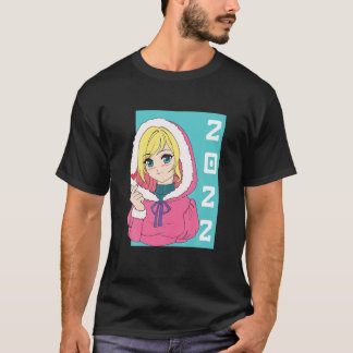 Anime Happy New Year 2022 Anime Girl Japanese Mang T-Shirt