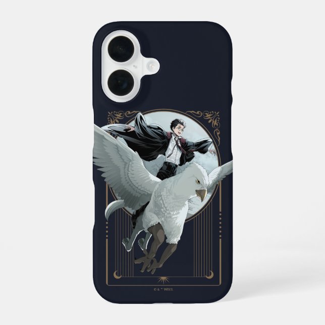 Anime HARRY POTTER™ Flight with Buckbeak iPhone 16 Case (Back)