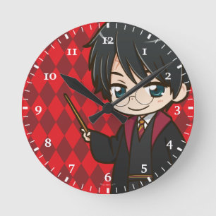 Anime Harry Potter Round Clock