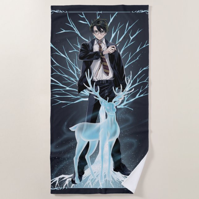 Anime HARRY POTTER™ Stag Patronus Beach Towel (Front)