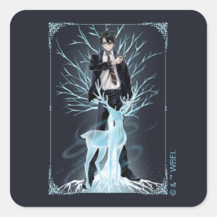 Anime HARRY POTTER™ Stag Patronus Square Sticker