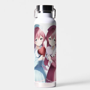 Anime hearts Valentine's Day Water Bottle