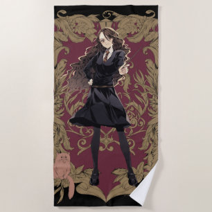 Anime Hermione Granger Ornate Frame Beach Towel