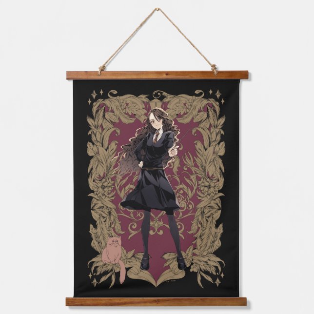 Anime Hermione Granger Ornate Frame Hanging Tapestry (Front)