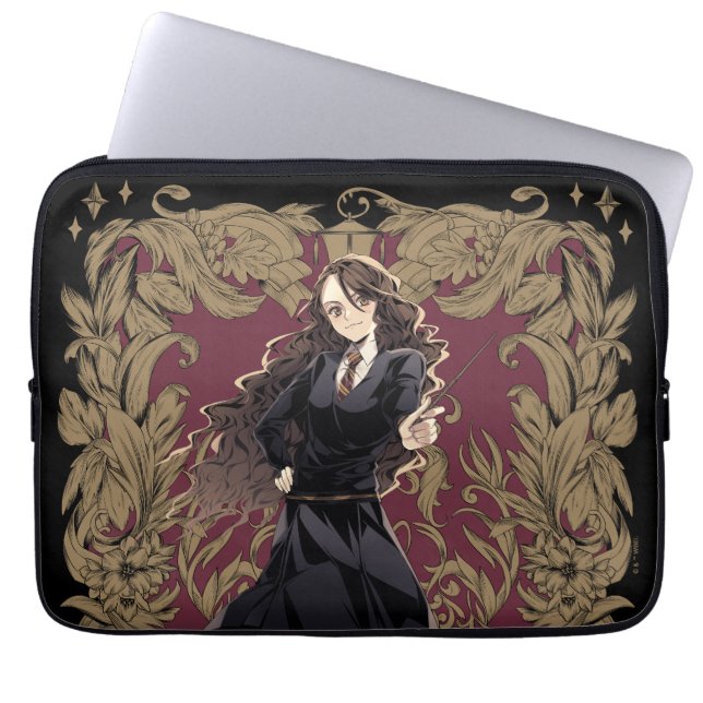 Anime Hermione Granger Ornate Frame Laptop Sleeve (Front)