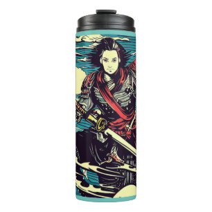 Anime Hero 4 - Japanese Woodcut Thermal Tumbler