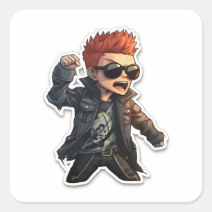 Anime heroes square sticker