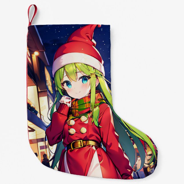 Anime Holiday Girl Christmas Stocking (Front)
