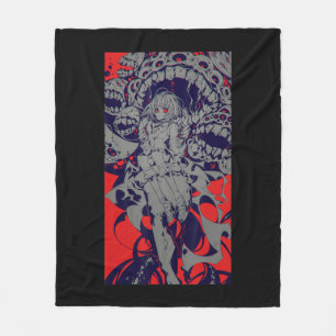 Anime Horror Aesthetic Scary Creepy Girl Japanese Fleece Blanket
