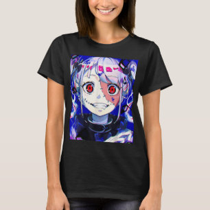 Anime Horror Girl Kawaii Waifu Aesthetic Japanese  T-Shirt