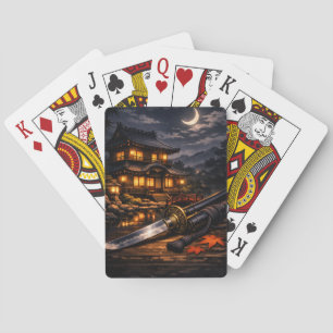 Anime House & Katana Japanese Poker Card